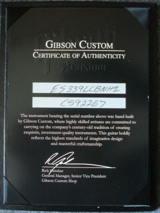GIBSON CUSTOM SHOP ES - 339 2008 Electric Guitar w/ Case - Rare 9