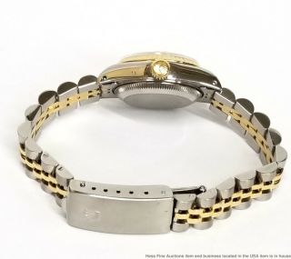 Vintage Rolex Datejust 69173 Quickset 18k Gold SS White Roman Ladies Watch Box 10