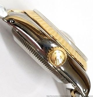 Vintage Rolex Datejust 69173 Quickset 18k Gold SS White Roman Ladies Watch Box 4