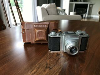 Vintage Asahiflex Camera W/ Asahi - Kogaku 30102 Takumar 1:3.  5f=50mm Lens & Case