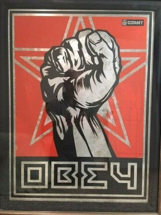 Rare Shepard Fairey Signed Obey Fist One Of One