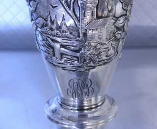 S.  Kirk & Son Landscape / Castle Sterling Silver Sugar Castor Shaker RARE 4