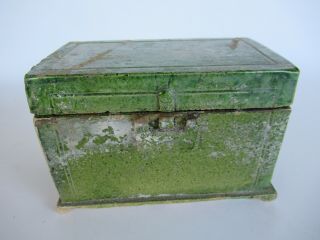 Chinese Ming Dynasty Green Glazed Box China Dynastic Pottery Circa 1600 A.  D.