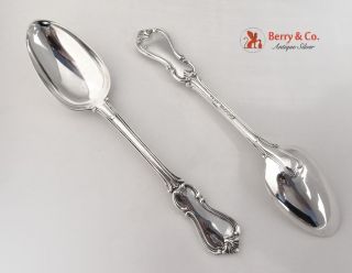 Prince Albert 2 Serving Spoons Sterling Silver London William Eaton 1841