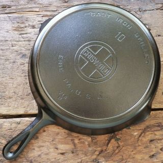 Vintage Griswold Cast Iron Skillet Frying Pan 10 Large Block Logo - Ironspoon