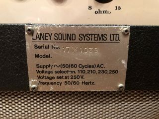 Vintage 1969 Laney Sound Supergroup Series MK1 Session 50w Valve Amplifier Head 6