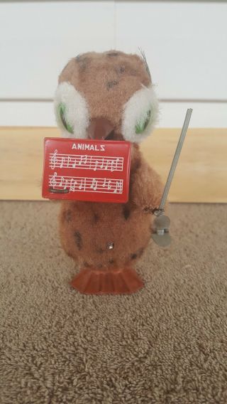 Vintage Mechanical Wind - Up Owl/japan/musical Conductor.