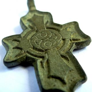 Celtic Scandinavian Ancient Artifact Bronze Cross Double Sides