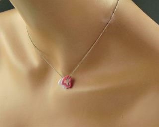 TIFFANY & CO ELSA PERETTI PINK RHODONITE & BLUE LACE AGATE DOUBLE HEART NECKLACE 2