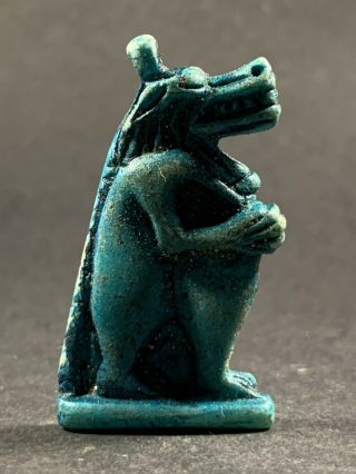 Ancient Egyptian Statuette Of Taweret Goddess Of Childbirth Circa 1370 - 770bce