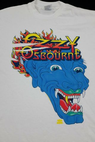 Vtg 1990s Ozzy Osbourne Tattoo Concert Tour T - Shirt XL theatre of madness nos 2