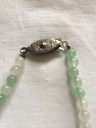 Vintage Chinese Carved Jade Pendant Bead Necklace 5