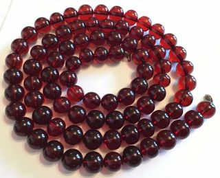 Vintage Cherry Amber Bakelite Necklace 45 " Long