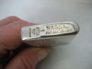 Rare Vintage Antique 1905 Nassau Petrol Lighter Sterling Silver Parts