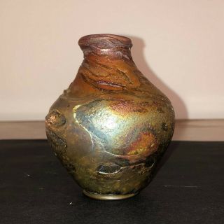 Tiffany Studios Favrile Lava Cypriote Glass Vase,  Extremely Rare Example Signed