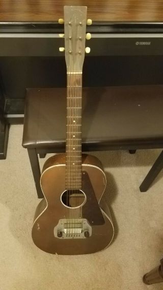 Vintage Parlor Guitar With Electromuse Pick Up