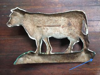 RARE Antique Painted Cast Iron DAIRY COW Doorstop Holland Machine Co PA 3