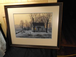 Vintage Famous Framed Jim Gray Print - A Light in the Window signed 804/1500 2