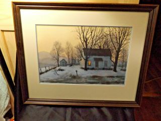 Vintage Famous Framed Jim Gray Print - A Light in the Window signed 804/1500 3