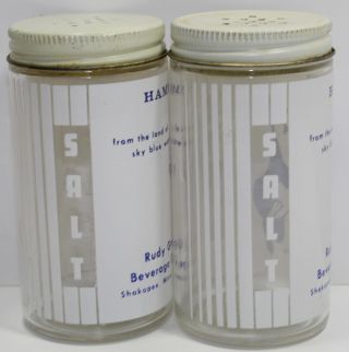 Vintage Land of Sky Blue Hamm’s Beer Bear Large Salt And Pepper Shakers Rare 4