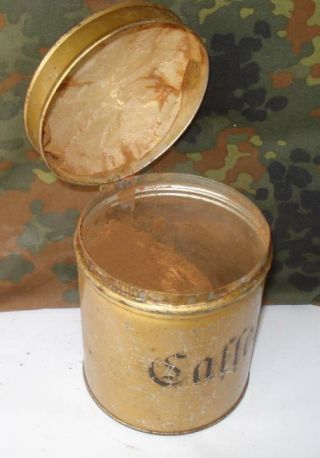 WWII GERMAN COFFEE TIN CAN w/AUTHENTIC COFFEE 3