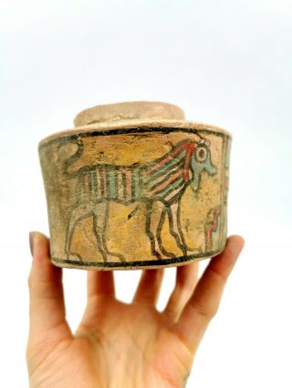 Indus Valley Ca.  2200 Ad Terracotta Vessel With Lion And Stag Motifs R284