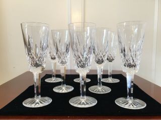 Set Of 8 True Vintage Waterford Crystal Lismore 5 Oz Champagne Flutes Glasses