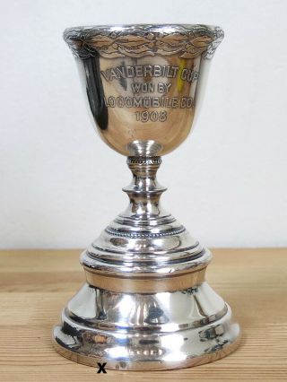 Rare 1908 Vanderbilt Cup Race Locomobile Silver Cup Trophy Forbes Co Robertson 11