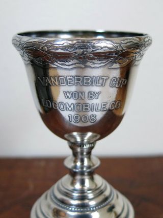 Rare 1908 Vanderbilt Cup Race Locomobile Silver Cup Trophy Forbes Co Robertson 3