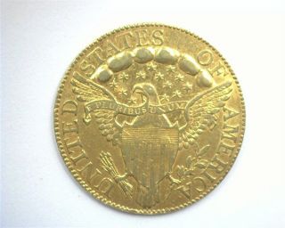 1798 CAPPED BUST $5 GOLD - 13 STARS LG EAGLE - CHOICE ABOUT UNCIRCULATED VERY RARE 3