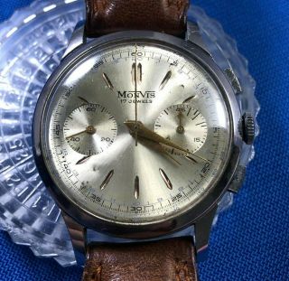 Vintage Monvis Chronograph Swiss Made,  Watch Runs,  Movement Landeron Cal.  L 248.