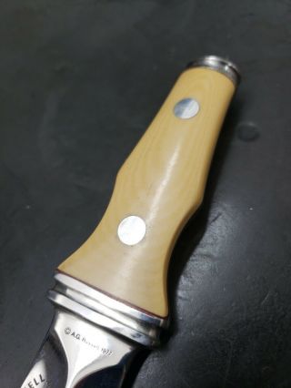 Vintage A.  G.  RUSSELL Sting 1977 Ivory Micarta Handle 3