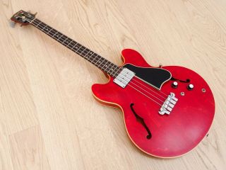 1965 Gibson EB - 2 Vintage Hollowbody Electric Bass Guitar Cherry w/ Case 10