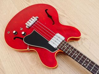 1965 Gibson EB - 2 Vintage Hollowbody Electric Bass Guitar Cherry w/ Case 7
