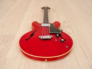 1965 Gibson EB - 2 Vintage Hollowbody Electric Bass Guitar Cherry w/ Case 9