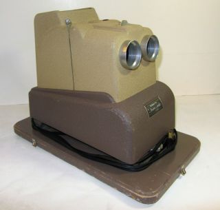 VINTAGE SAWYER ' S VIEWMASTER STEREO - MATIC 500 3 - D PROJECTOR WITH CASE GREAT 7