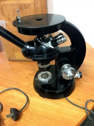 Vintage 1953 Carl Zeiss Standard Metal Microscope For Charity