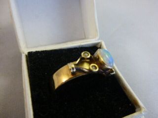 Antique Arts and Crafts 18 Ct Gold and Opal and Seed Pearl Ring 1909 Size ' O ' 3