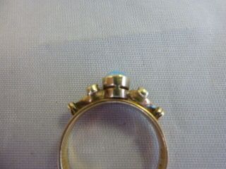 Antique Arts and Crafts 18 Ct Gold and Opal and Seed Pearl Ring 1909 Size ' O ' 7