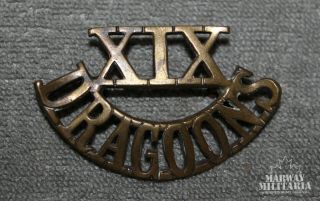 Ww2 19th Alberta Dragoons Shoulder Title Badge (inv 17945)