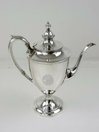 Handsome Antique Sterling Silver Coffee Pot,  Usa 1900 563g