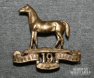Ww2 19th Alberta Dragoons Cap Badge (inv 17944)