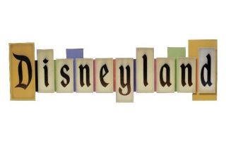 Disney Parks Disneyland Vintage Park Entrance Marquee Large Wood Sign 36x11