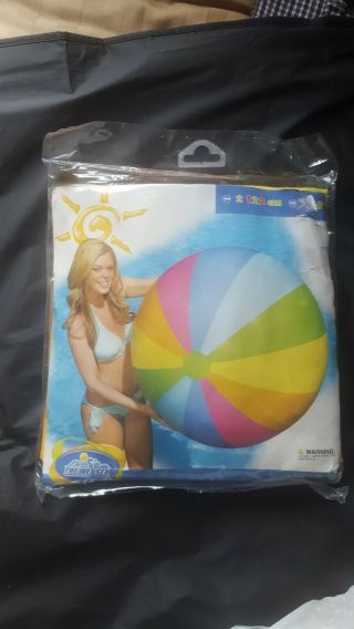 Vintage Intex 48 " Jumbo 12 Panel Pastel Rare Beach Ball In Package