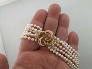 10K Yellow Gold Victorian Love Knot Pearl Necklace Wedding 102318 9