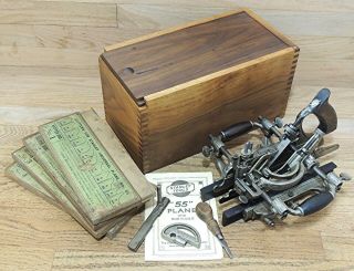 Stanley No 55 Universal Combination Plane W/cutters & Box - Antique Hand Tool