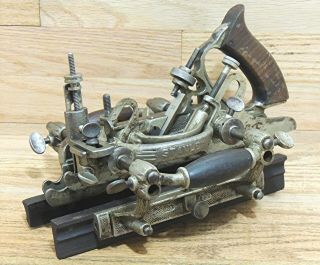 STANLEY No 55 UNIVERSAL COMBINATION PLANE w/CUTTERS & BOX - ANTIQUE HAND TOOL 2
