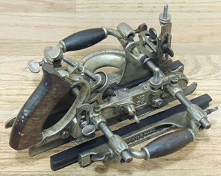 STANLEY No 55 UNIVERSAL COMBINATION PLANE w/CUTTERS & BOX - ANTIQUE HAND TOOL 3