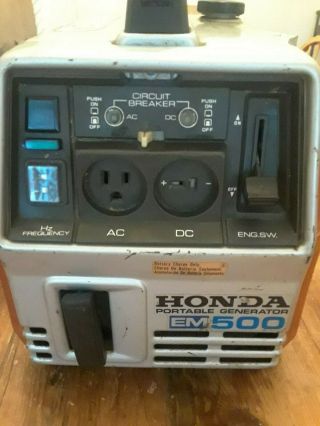 Honda Em500,  Vintage Portable Generator,  Freshly Tuned,  Starts Easy,  Runs Quiet,