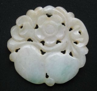 Fine Old Chinese Carved White Celadon Imperial Jade Court Necklace Pendant